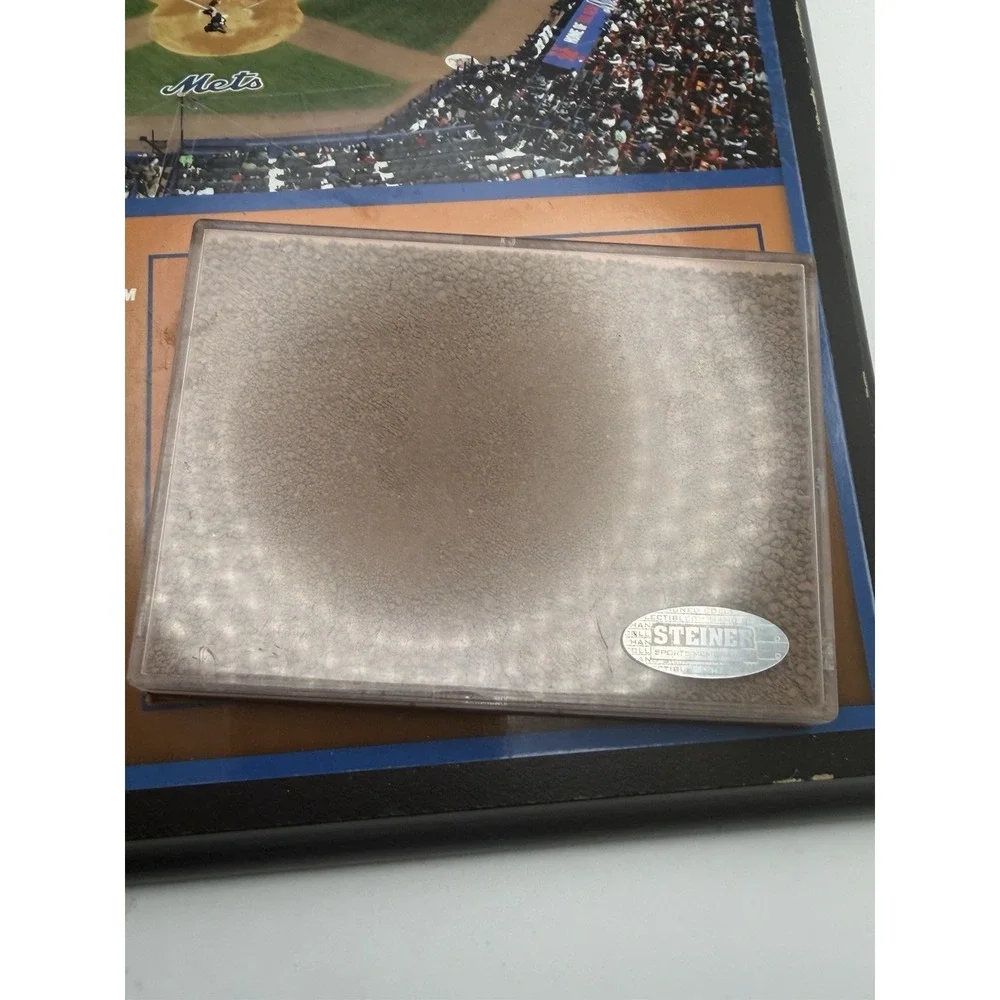 Steiner New York Mets Shea Stadium Game Used Dirt Plaque COA MLB Wall Display
